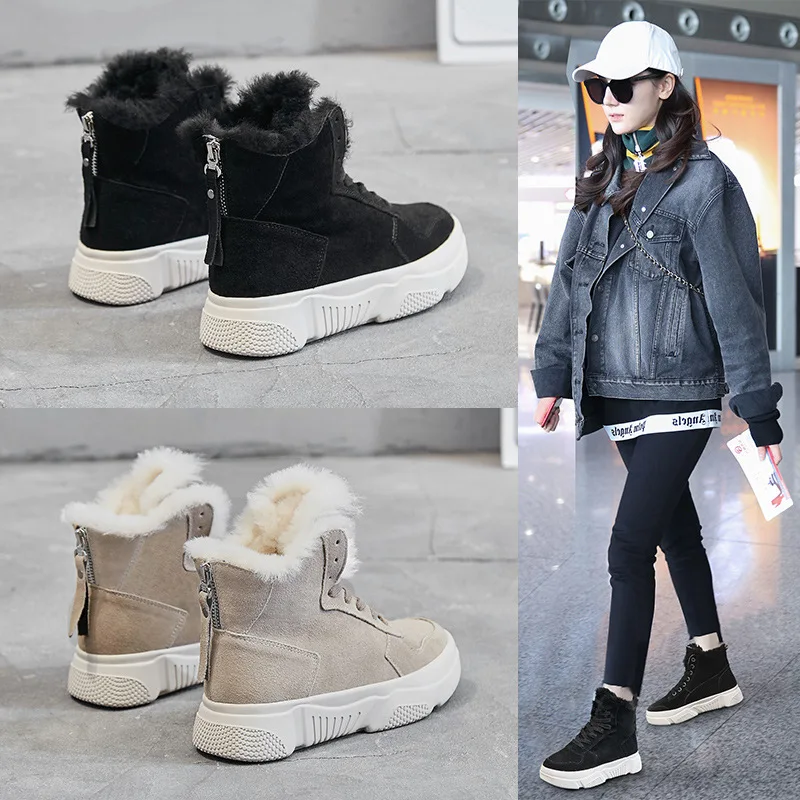Botines Mujer коллекция 2019 года женские зимние ботинки зимняя Нескользящая Уличная