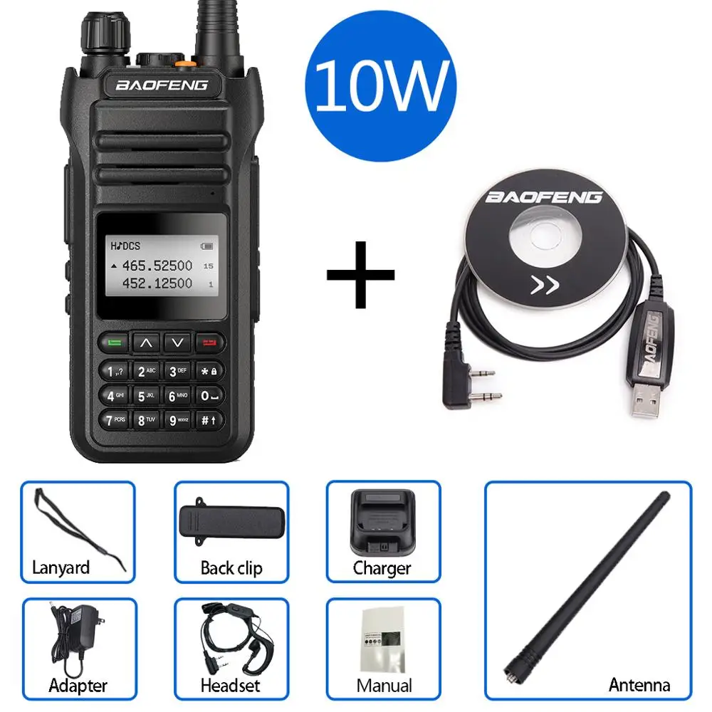 BaoFeng UV-88 10W/5W/1W Tri-Power 10W Walkie Talkie Radio Station Comunicador UV88 Transceiver  UV-5R UV-82 Dual-Band radio long range walkie talkies 500 miles Walkie Talkie