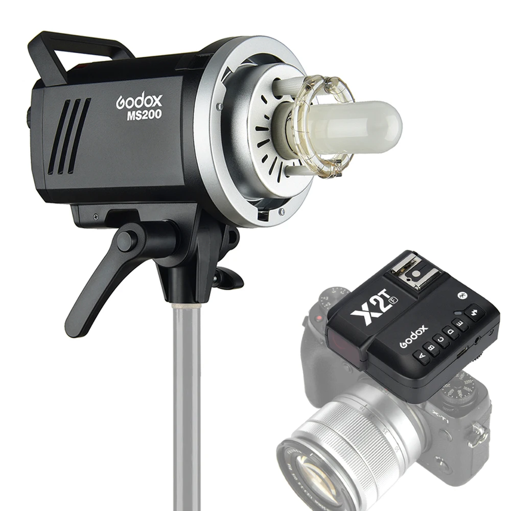 Godox MS200 студийная вспышка стробоскоп Свет W/X2T-F ttl Беспроводная вспышка триггер для Fuji камеры 150 Вт лампа Bowens крепление 2,4G Беспроводная X