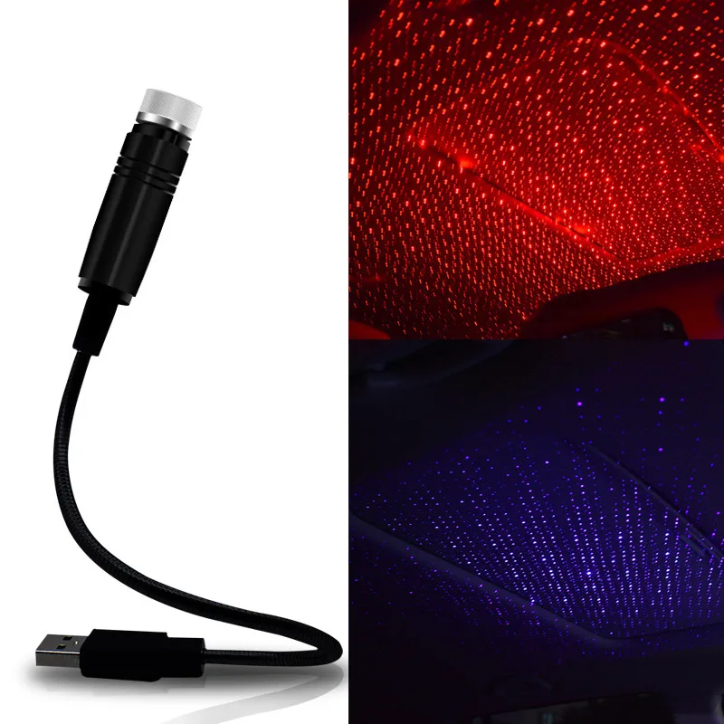 

LED Car Roof Star Night Light Projector Atmosphere Galaxy Lamp USB Decorative Lamp Adjustable Multiple Lighting Effects dynamic