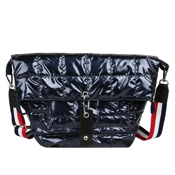 

Cotton Feather Down Large Capacity Bucket Bag 2020 Autumn Winter Space Cotton Shoulder Bag Luxury Handbags Women Crossbody Bags