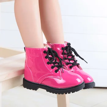 

Girls Martin boots girls children shoes 2019autumn PU leather children boots fashion Child boys boots warm winter child boots