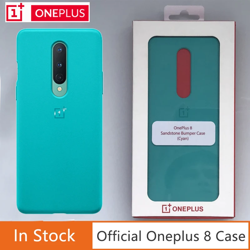 official New Oneplus 8 Case Sandstone Bumper Case Cyan Uniquely textured For Oneplus 8 Original