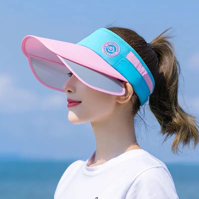 2022 new style sun virsors sports print sun hats for women wide brim beach hat UV protection female cap