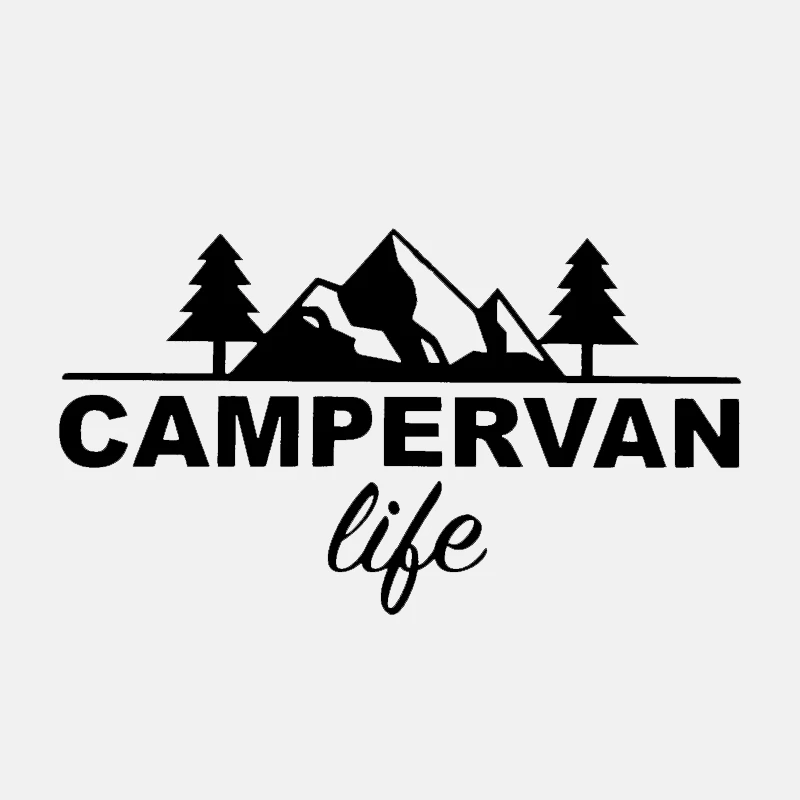

Модная замечательная виниловая наклейка на окно Campervan Life, водонепроницаемая Солнцезащитная наклейка черного и серебряного цвета, 14 см * 8 см