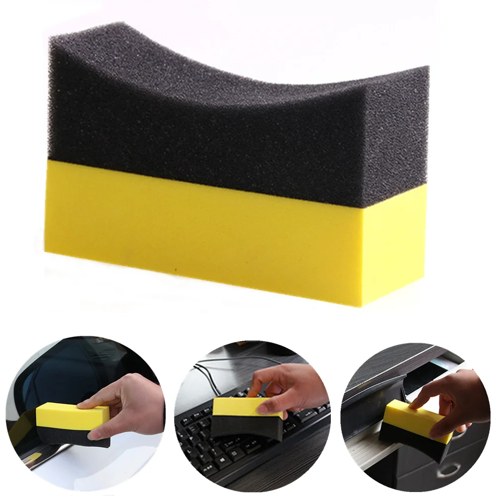 

Car wash U-Shape Tire Wax Polishing Compound Sponge Arc Edge Sponge Tyre Brush Car Cleaning Sponge Products for Car Accessorie