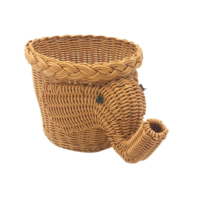 Handmade Bamboo Elephant Wicker Picnic Basket Food Bread Camping Picnic Basket Bamboo Fruit Storage Basket 2