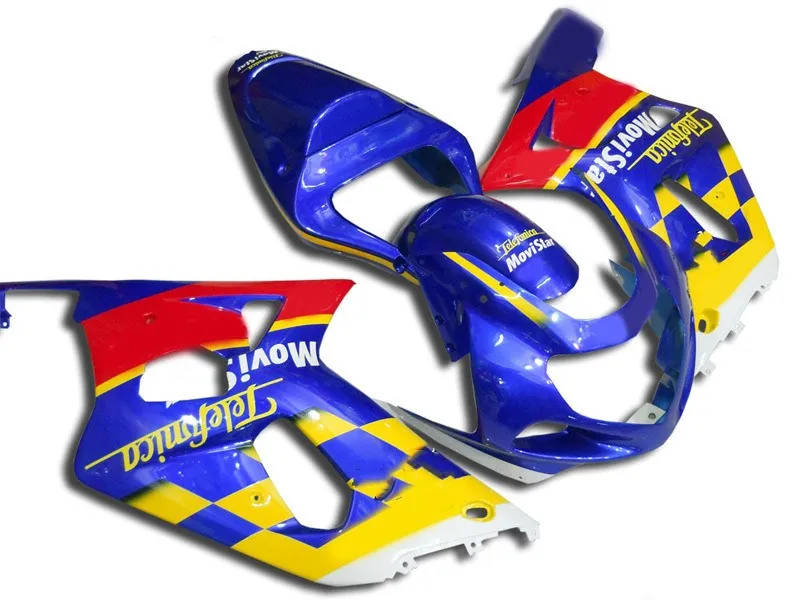 Комплект обтекателей для GSXR600 750 K1 01 02 03 GSXR 600 GSXR750 2001 2002 2003 ABS синие желтые