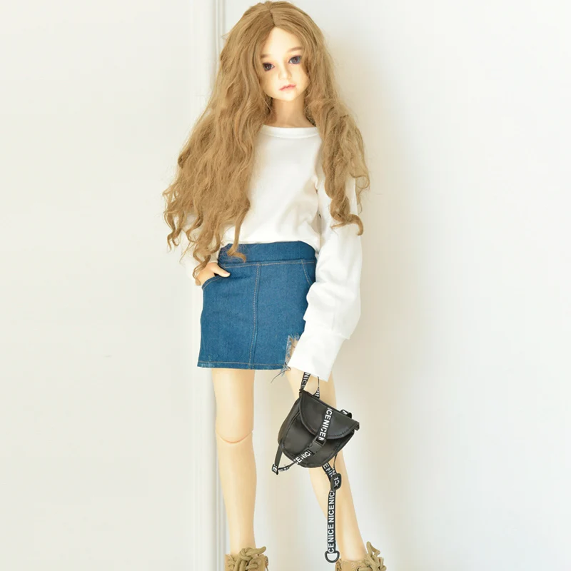 Кукольная одежда 1/3 1/4 1/6 SD DD BJD Blyth Повседневная Толстовка + джинсовая юбка модный