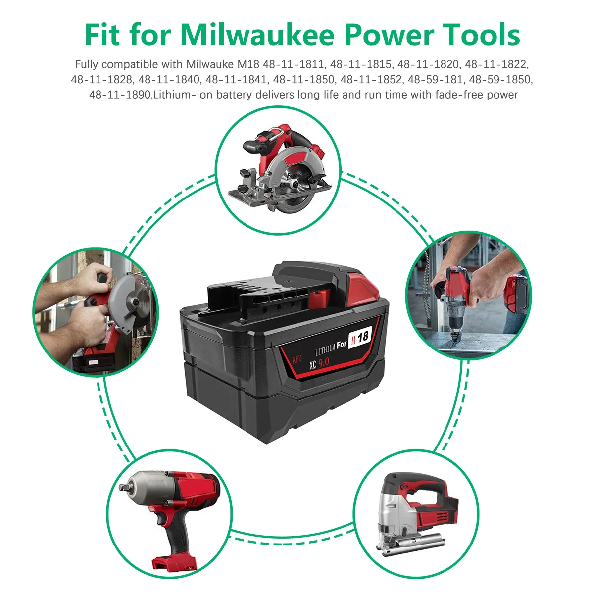 Литий-ионная аккумуляторная батарея для Milwaukee M18 6000mAh 9000mAh заменитель инструментов питания 48-11-1815 48-11-1850 48-11-1840 батарея