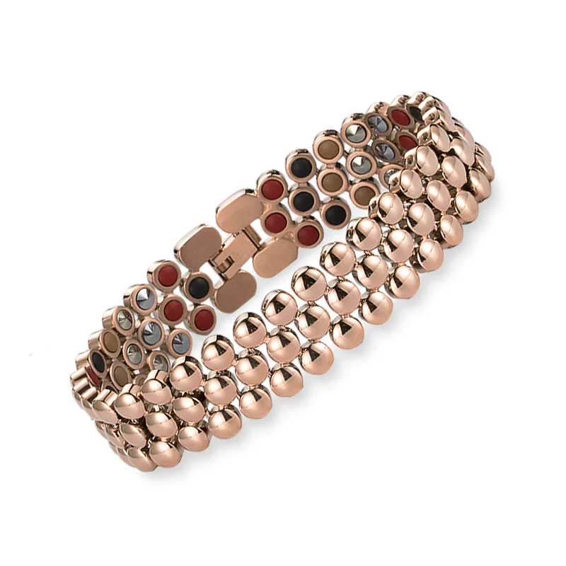 

AliExpress Hot Sales Fashion Men Hand Jewelry Promotion Blood Circulation Three pai zhu Pure Titanium Five in One Health Care Br