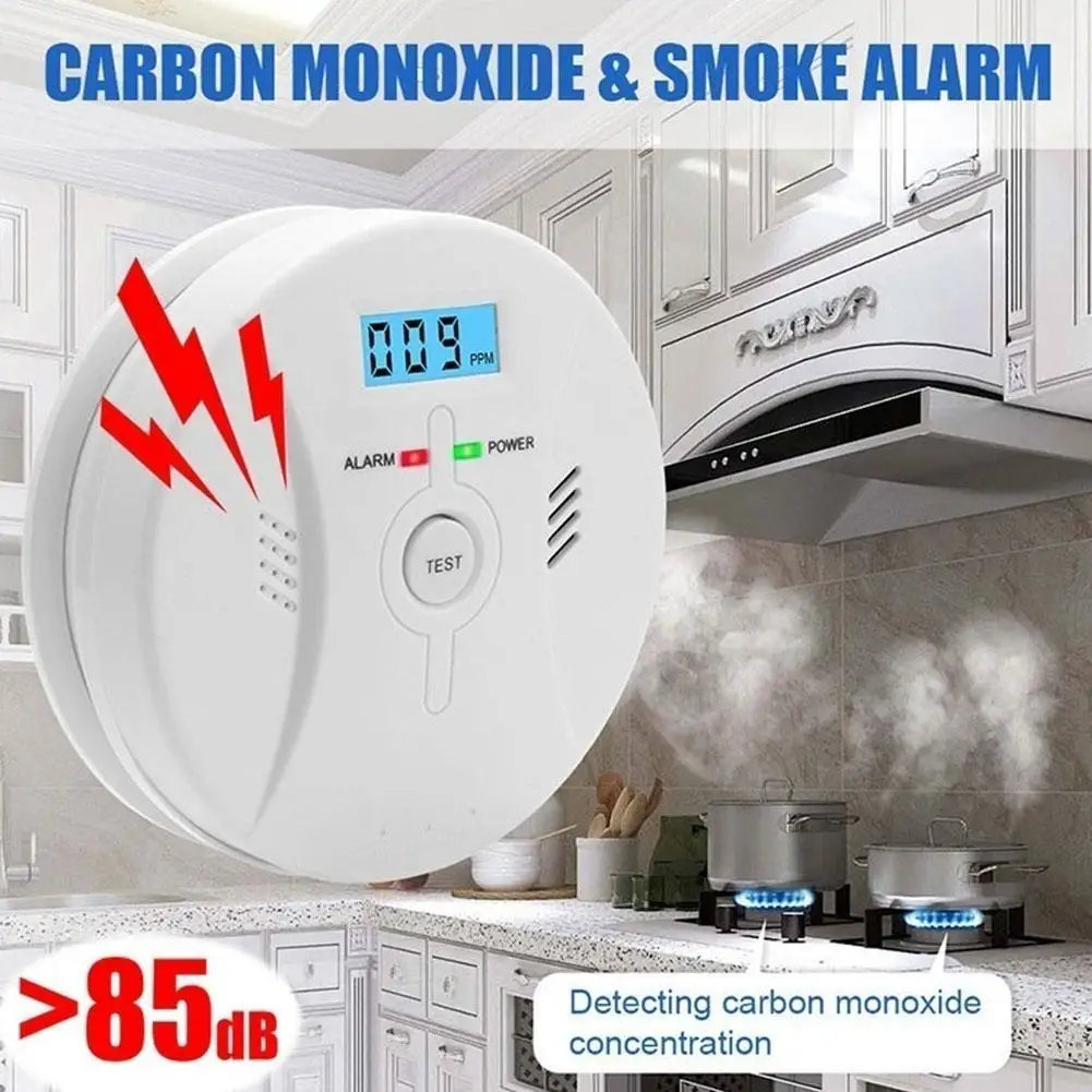 

New Household Carbon monoxide alarm honeycomb coal CO soot alarm coal stove alarm + Smoke detector