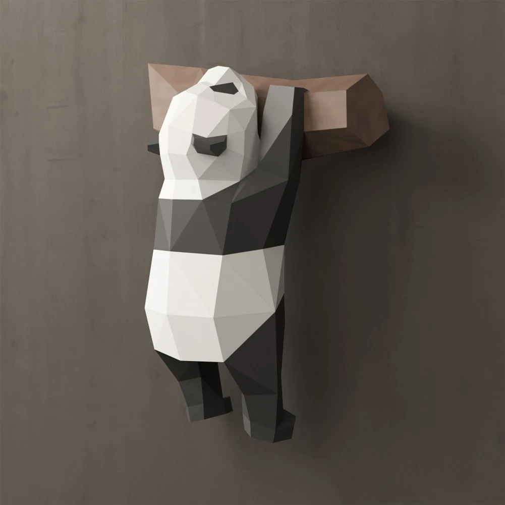 Бумажная модель детская игрушка на стену симпатичные украшения для дома DIY 3D геометрический орнамент в виде панды подарок вечерние