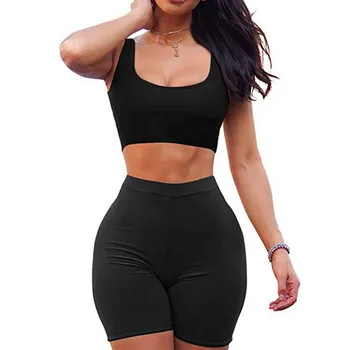 

Womens Ladies Solid Color Crop Top and Mini Skirt Set Two piece Bodycon Partywear Combo Clothes Set