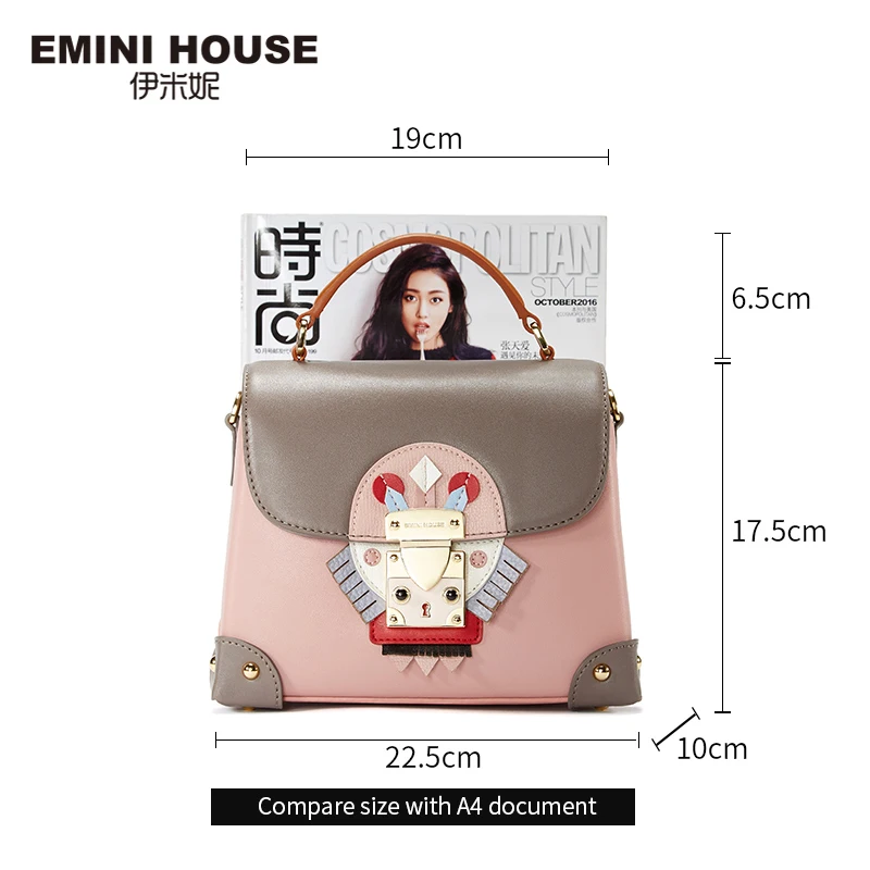 EMINI HOUSE, сумка в индийском стиле, роскошные сумки, женские сумки, дизайнерские, разделенная кожа, сумка в коробке, сумки через плечо для женщин, сумка на плечо
