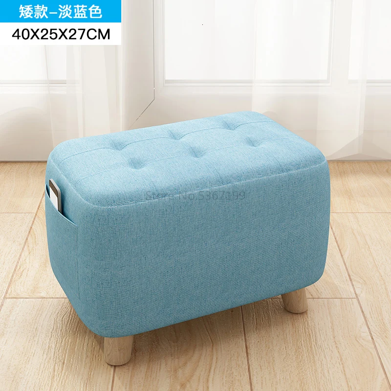 Small Stool Household Creative Small Stool Stool Stool Solid Wood Sofa Shoes Stool Door Footstool Cute Little Chair - Color: Clear
