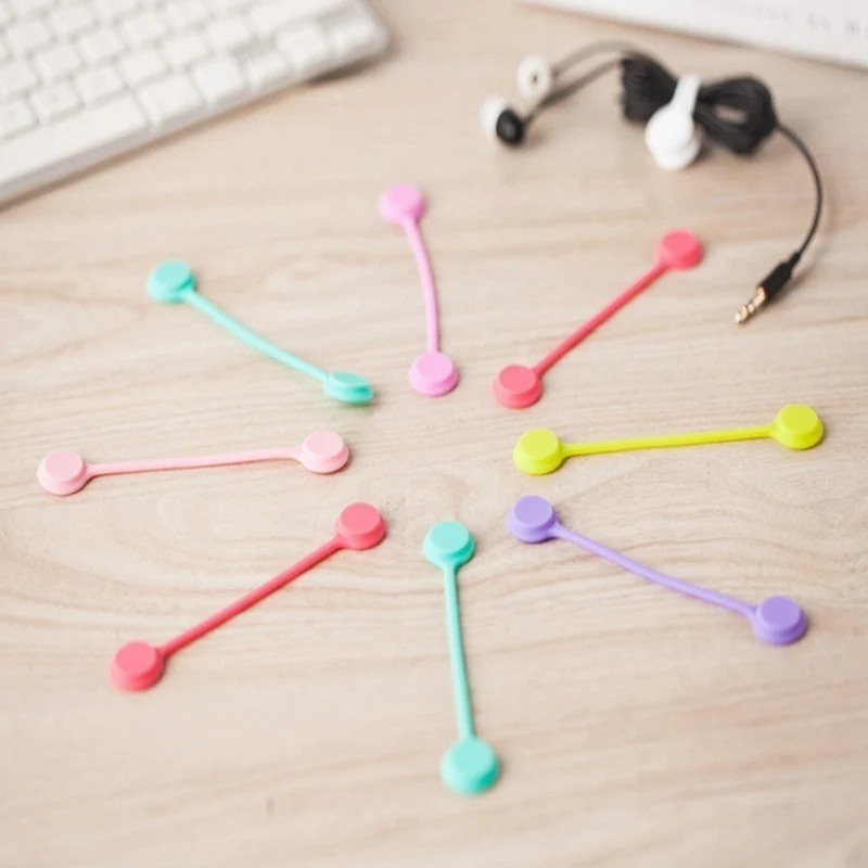 

1pcs Multi-purpose Magnet Earphone Cord Winder Cable Organizer Clips Random Color QJY99