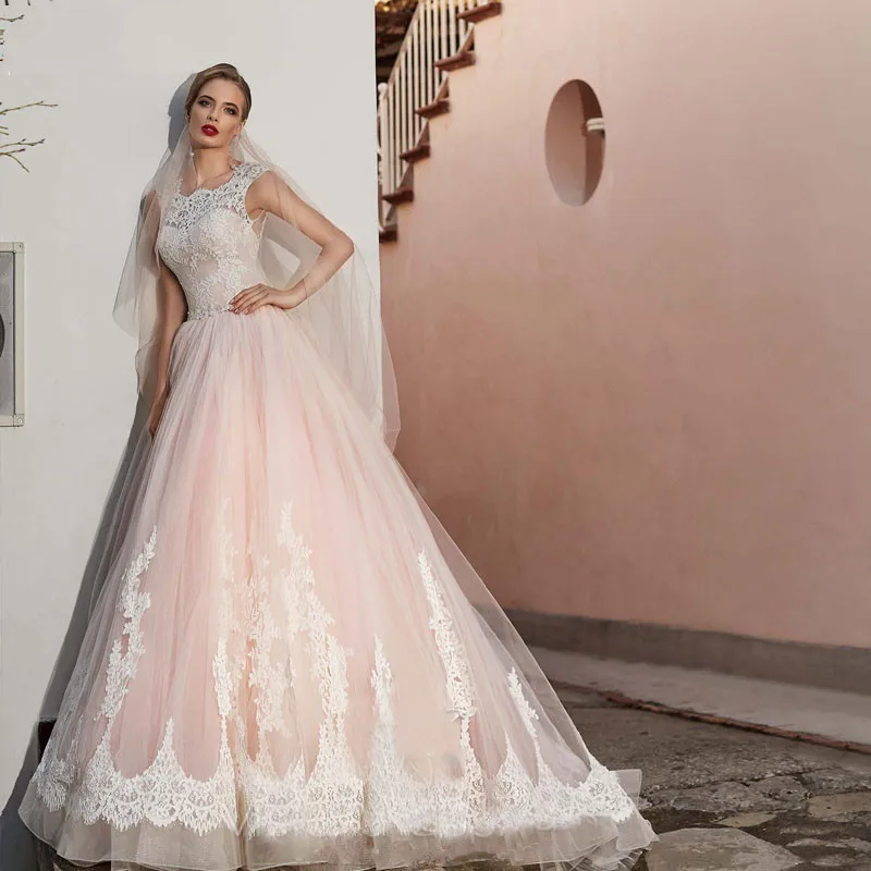 

Vintage Garden Fashion Women Wedding Dresses Lace Appliques Bandage Back Bridal Gowns Custom Sleeveless Spring Vestidos De Marie