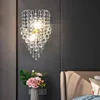 luces led E14 Modern Crystal Mirror Stainless Steel Wall Lights Lamps Sconce Fixtures Lights for Hallway Bedside Living Room ► Photo 2/6