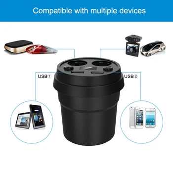 

Car Charger 2 USB Cup Power Socket Adapter Cigarette Lighter Splitter with Voltage LED Display LHB99