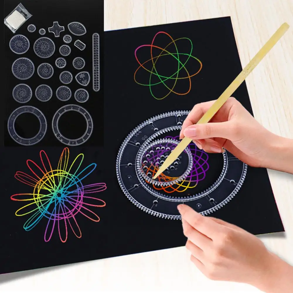 Spirograph Logotipo Establecido Engranajes Pintura Dibujo Creativo Regla de Lujo Kit de Juguetes educativos para los niños 22PCS