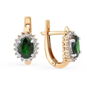 

Master brilliant earrings with emeralds and diamonds in red gold