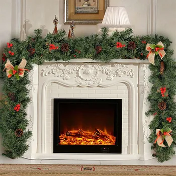 

Encrypted Red and Green Christmas Decoration Rattan Berry Festive Door Decoration for a Variety of Purpose 1.8m