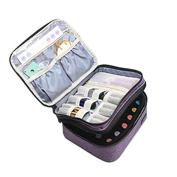 

Holder Double Layer Shockproof Makeup Nail Varnish Manicure Storage Case Compartments Perfume Travel Portable Essential Oil Bag