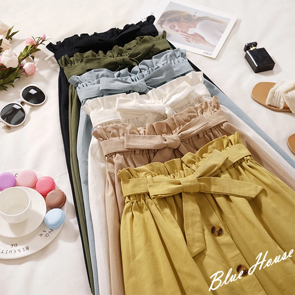 Women Skirts Fashion 2020 High Waist Skirt Women Spring Summer Midi Skirts Womens Elastic Waist A Line Ladies Skirts With Belt Women Skirts Fashion 2020 High Waist Skirt Women Spring Summer Midi Skirts Womens Elastic Waist A Line Ladies Skirts With Belt