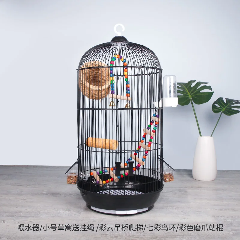 Jaula grande de metal inoxidable para loros, jaula de castidad para  decoración de aves, casa colgante para exteriores, lujosa - AliExpress  Hogar y jardín