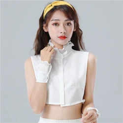 12 Styles Adjustable Ruffles Stand Fake Collar Sleeves Soft Sweet Women Sweaters Dresses Uniforms Jackets Half-Shirt Decoration