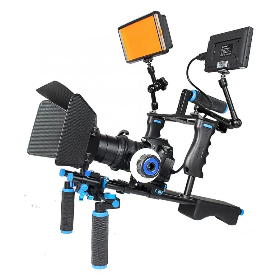 YELANGU, легкий Стабилизатор камеры, комплект с верхней ручкой, удочки для непрерывного изменения фокусировки, наплечная установка, Стабилизатор камеры