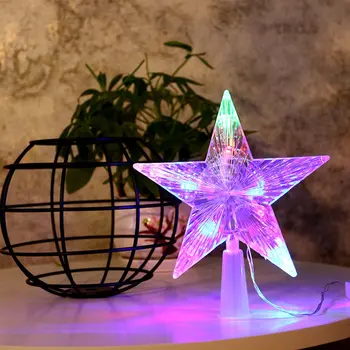 

New Five-pointed Star Christmas Decorative Colorful Lights Christmas Tree Luminous Star Lamp String Flashing Decorative Lamp