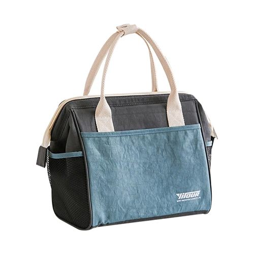 Blue Lunch Bag Портативная водонепроницаемая сумка для ланча, пикника, еды, напитков, фруктов, с изоляцией, холодная сумка, детская школьная сумка, аксессуары для багажа, принадлежности - Цвет: Blue Lunch Bag