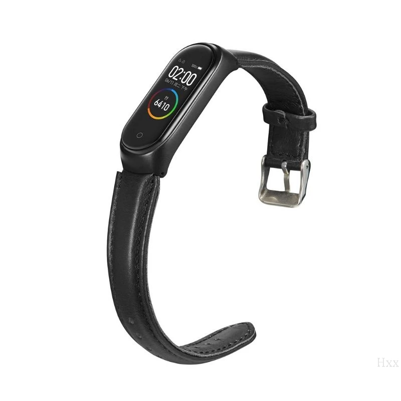 Watch Band for Xiaomi Mi Band 4 Leather Strap Leather Wrist Compatible Strap for Mi Band 4 Accessories Bracelet Miband 3 Strap
