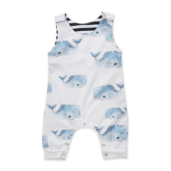 

Pudcoco Brand Toddler Baby Boys Girls Whale Romper Summer Sleeveless Cotton Jumpsuit Outfit Soft Cotton Baby Clothes Playsuit