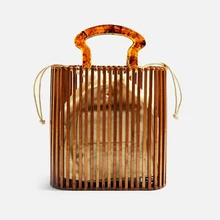 Новая Европейская и американская женская сумка, модная пляжная бамбуковая сумка, акриловая сумочка