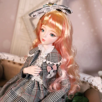 

DBS doll 1/3 BJD Name by Molly Pink mix Golden hair mechanical joint Body With makeup 62cm height girls SD YOSD