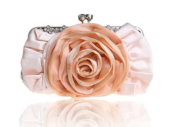 

Women Satin Bags Fashion Design Flowers Handbags Party Floral Evening Bag Wedding Day Clutches Minaudiere SFX-B0030