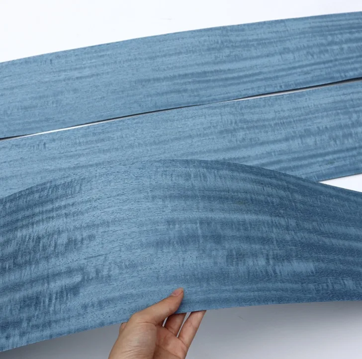 2,5 Метс ширина: 16 см Толщина: 0,3 мм перламутровый Синий Железный пружинный кора деревянный шпон Декоративный шпон