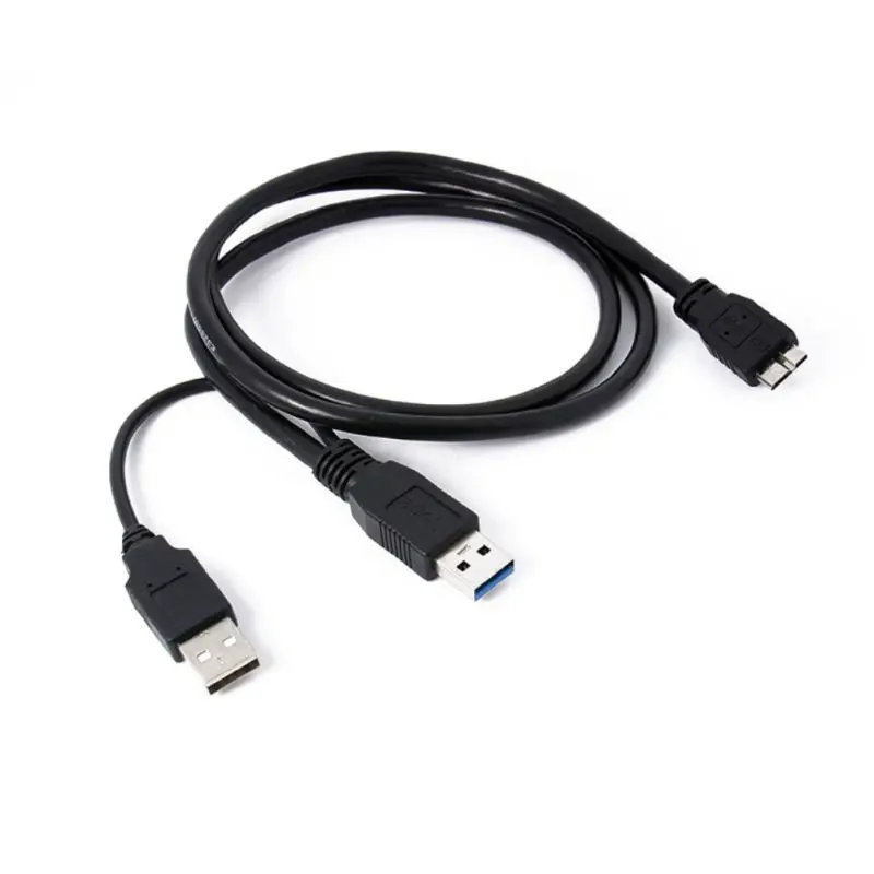 Высокое качество USB 3,0 кабель для передачи данных y-образный двойной Соединитель с USB шнур питания для портативного жесткого диска
