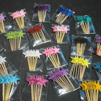 

10pcs Mini Heart Star Cupcake Toppers Cake Topper Decorating Picks Kids Wedding Birthday Party Decorations Baby Shower Favors