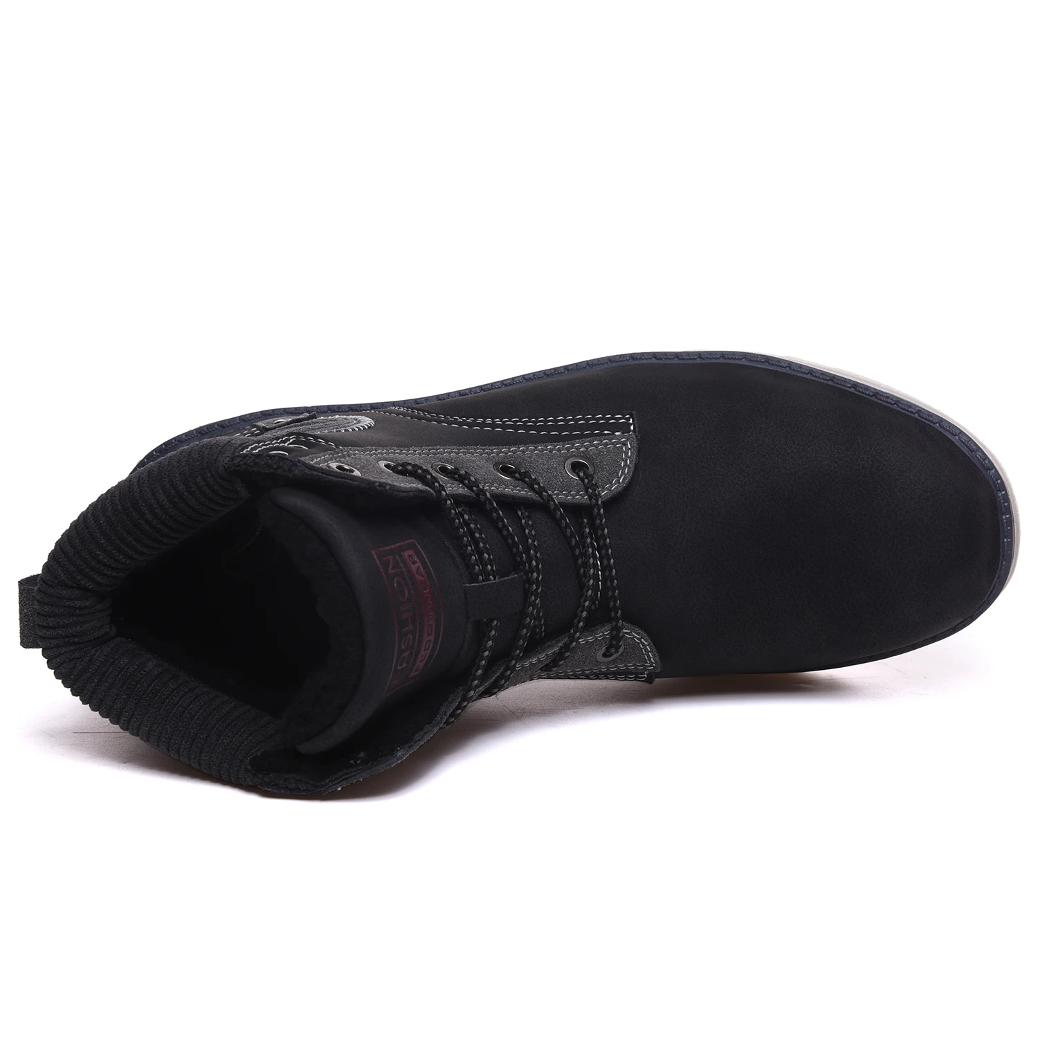 Boots Men Leather Sneakers Boots Fashion Winter Snow Warm Boots Men Lace Up Breathable Footwear Men Casual Shoes Black Boots