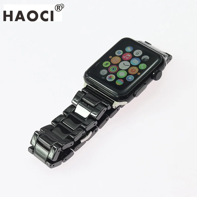 Высокое качество черный и белый керамический ремешок для Apple Iwatch Series5 2 3 4 38 40 42 44 мм часы браслет ремень Ремешки для наручных часов мода