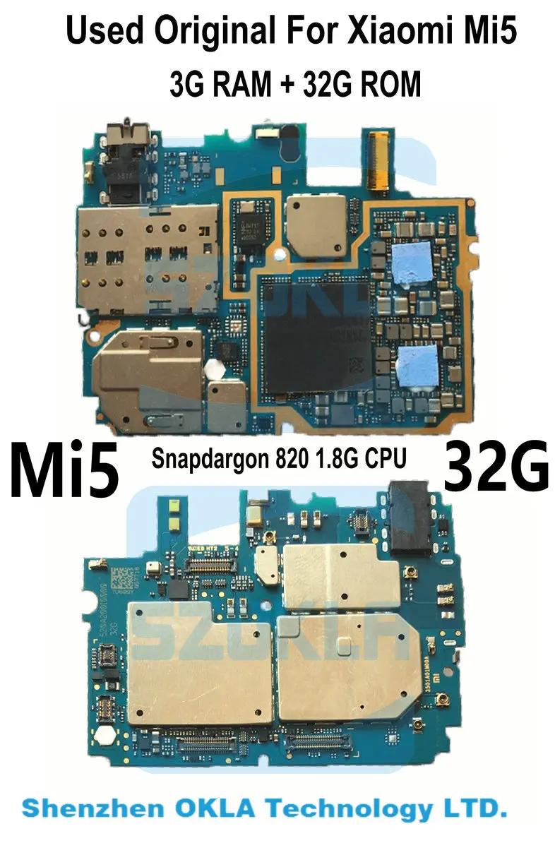 1 шт. для материнской платы Xiaomi Mi 5 M5 MI5 32 ГБ ROM б/у оригинальная материнская плата с