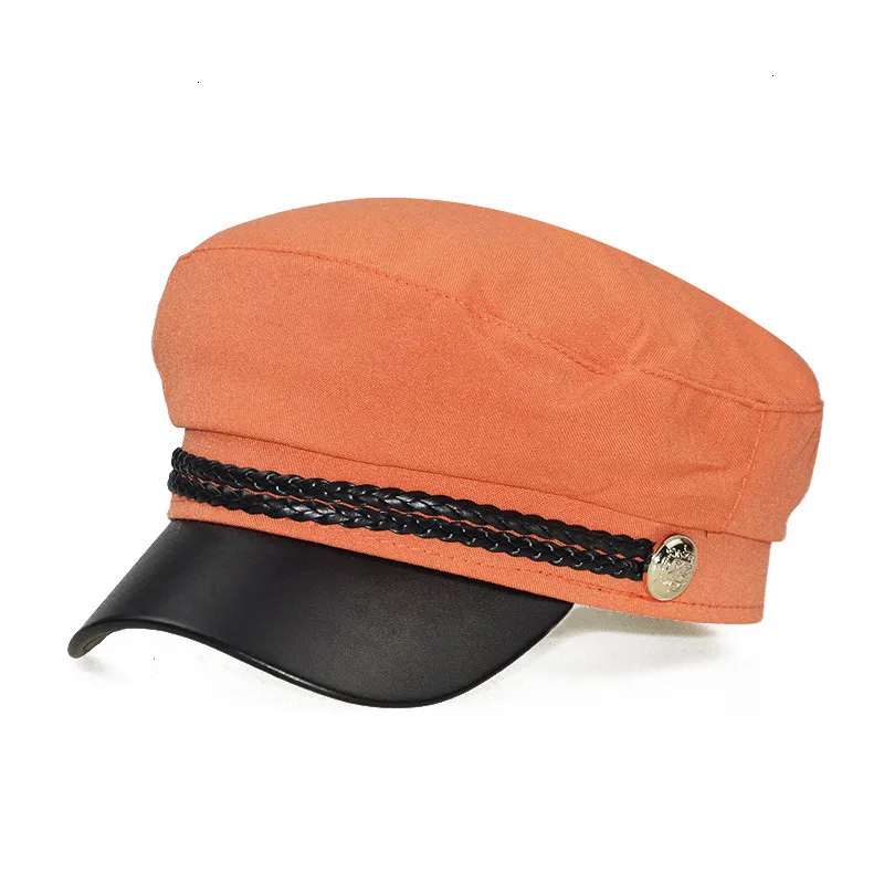 Газетная шляпа Берет Шляпа Fedora полушерстяная Кепка коллекция шляпы таксиста Козырек Кепка для мужчин и женщин - Цвет: 5 Cotton Orange