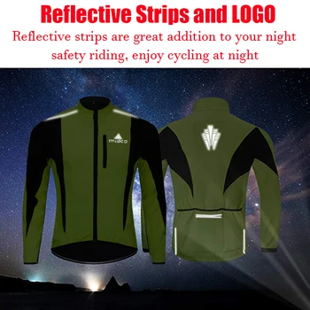 

BATFOX Winter Men's Warn Fleece Cycling Jackets High Visibility MultiFunction Jersey Road MTB Bike Bicycle Windproof Waterproof