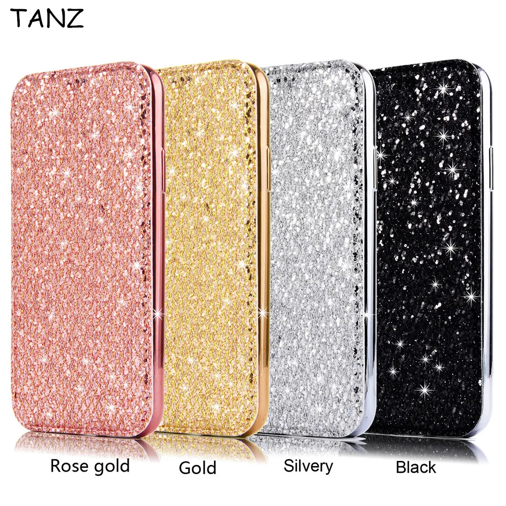 Wallet Flip Book Glitter Crystal Sequins Leather Phone Case For iPhone 12 mini 11 pro XR XS Max X 5 5S 6S 7 8 Plus SE 2020 Cover | Мобильные