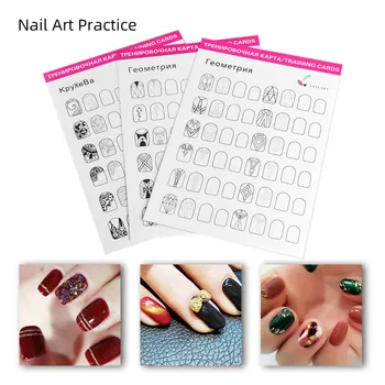 

Nail Art Practice Lines Painting 12pcs Template Beginners Learning Book Cosmetic Art Nail Art Tips Display Manicure For Beginner