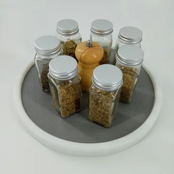 

360 Rotatable Kitchen Organizer Round Seasoning Bottle Holder Rack Desktop Cosmetics Tray TP899